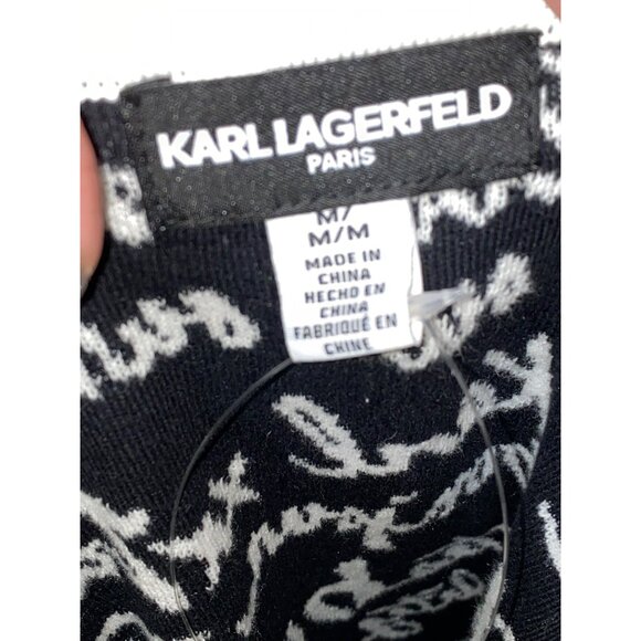New Karl Lagerfeld Womens Soft White Script Print Pullover Sweater Size M - Picture 9 of 9